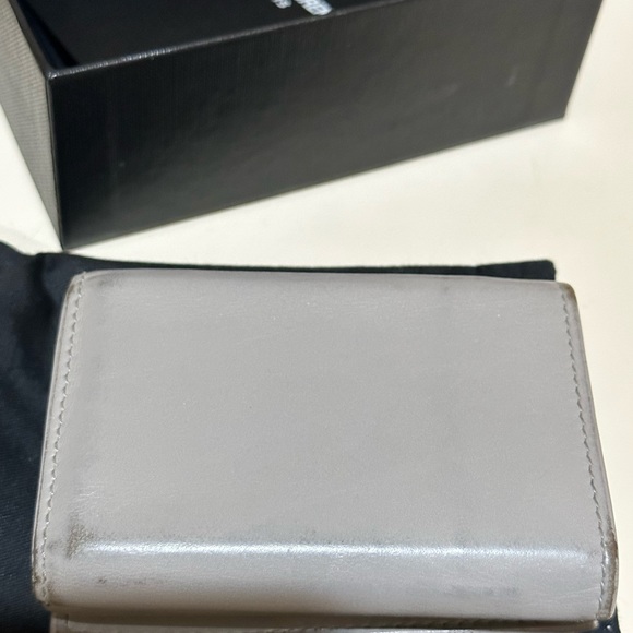 YSL Grey Trifold Auth Leather Wallet Complete W/box - Picture 13 of 13